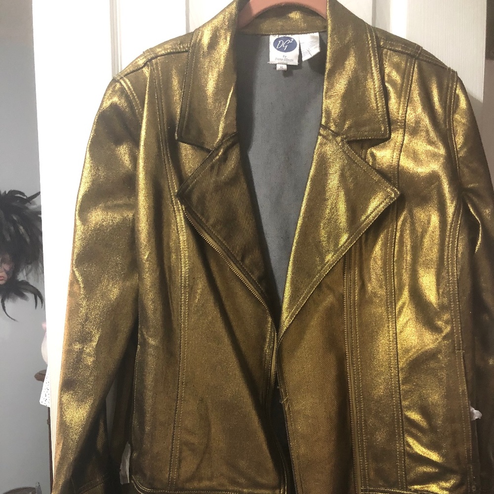 Ladies metallic look jacket by Diane Gilman